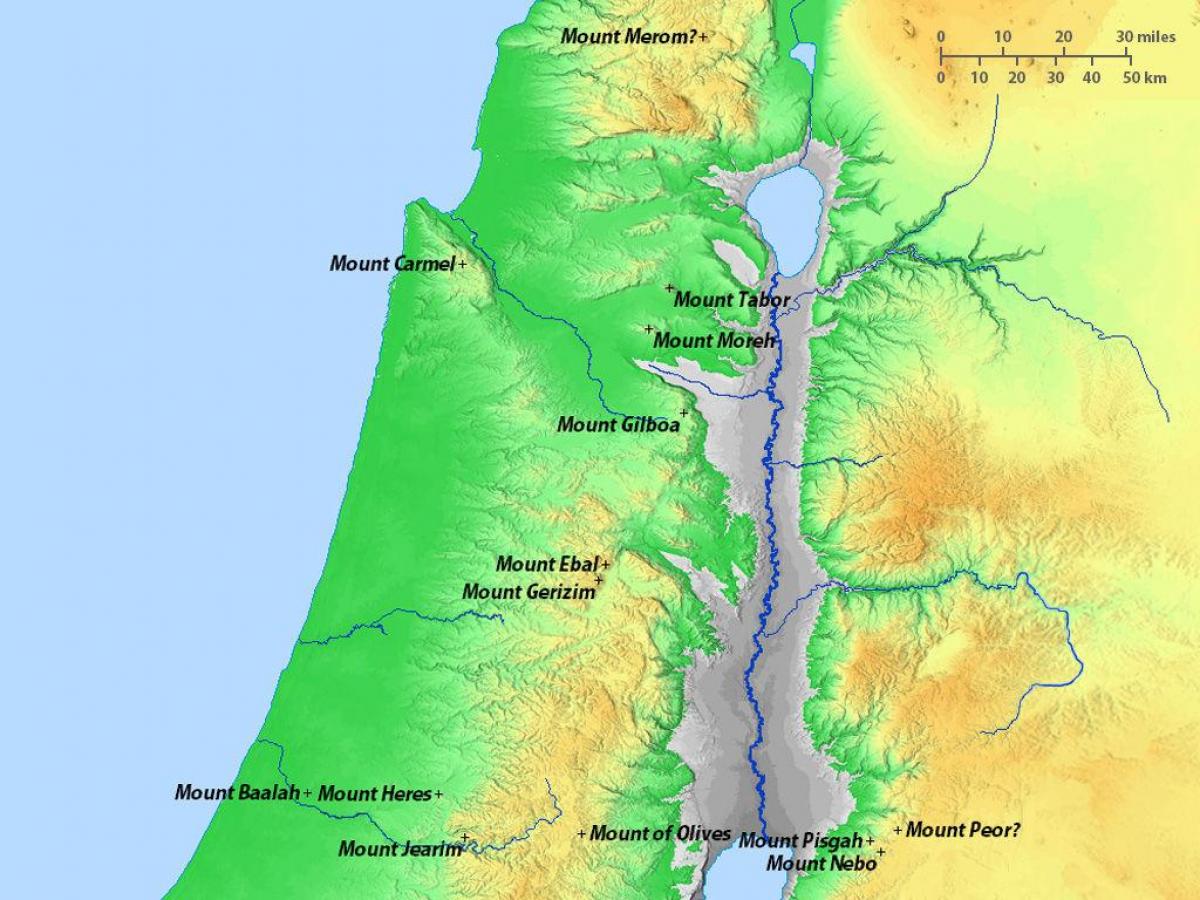 мапа Ізраїлю гори