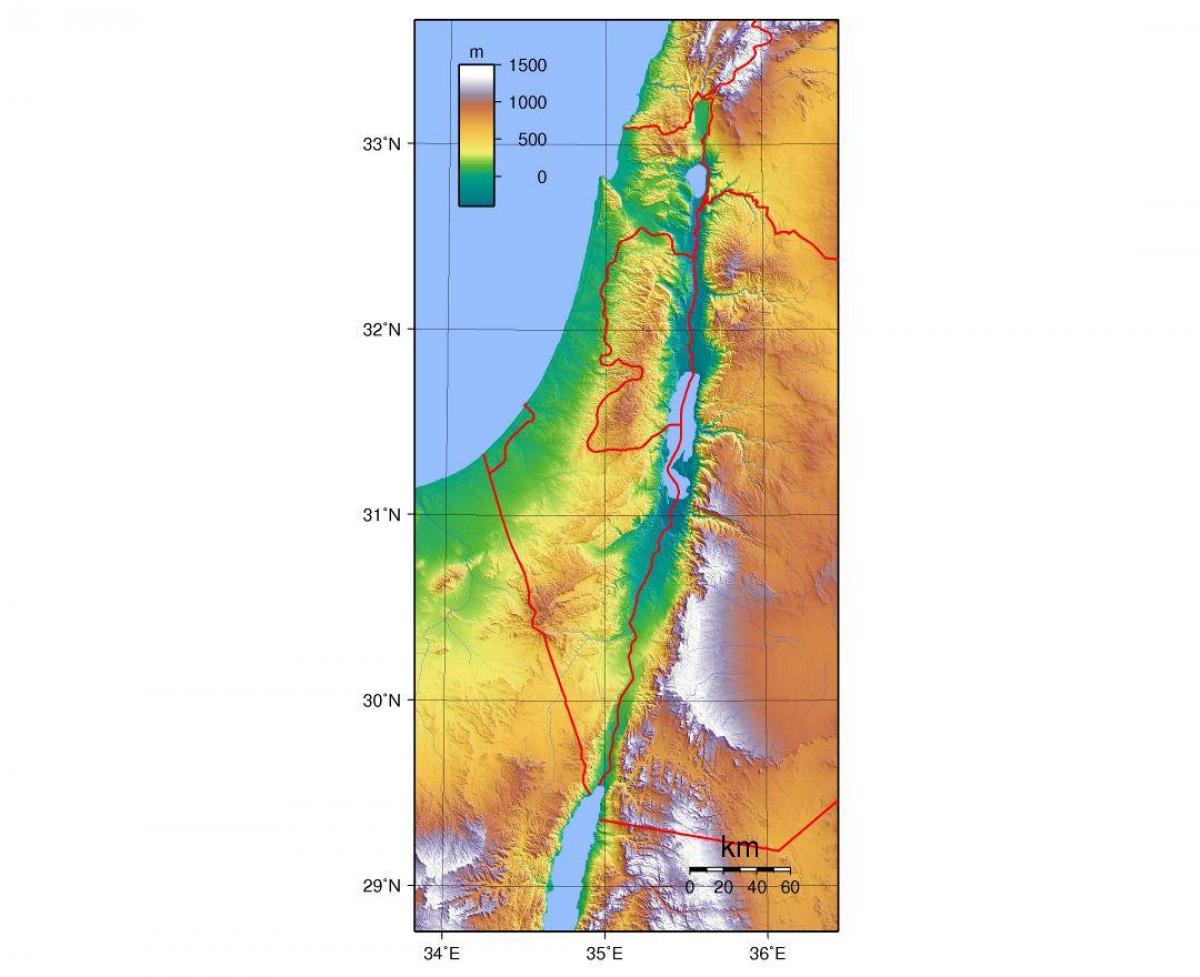 мапа Ізраїлю висоті