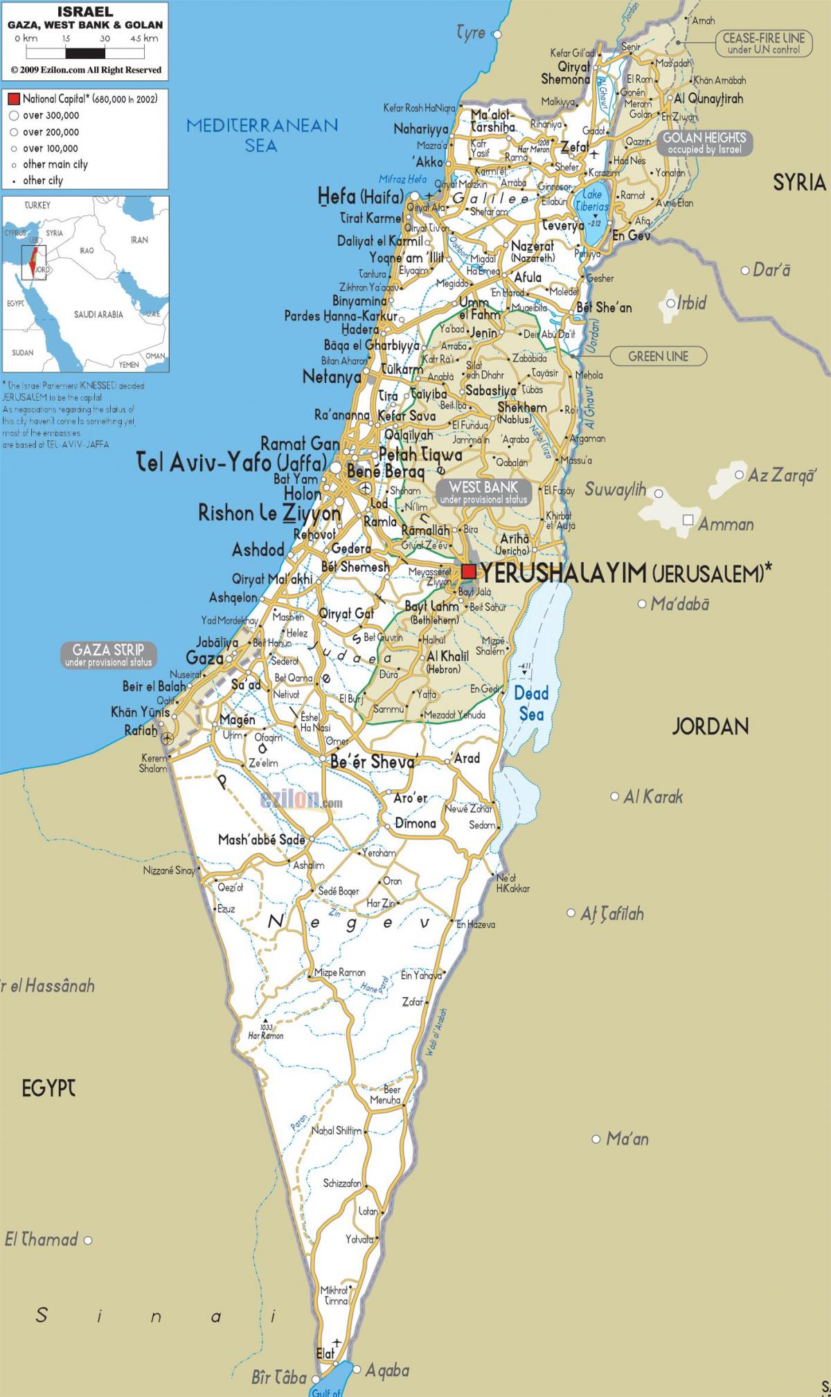мапа Ізраїлю доріг
